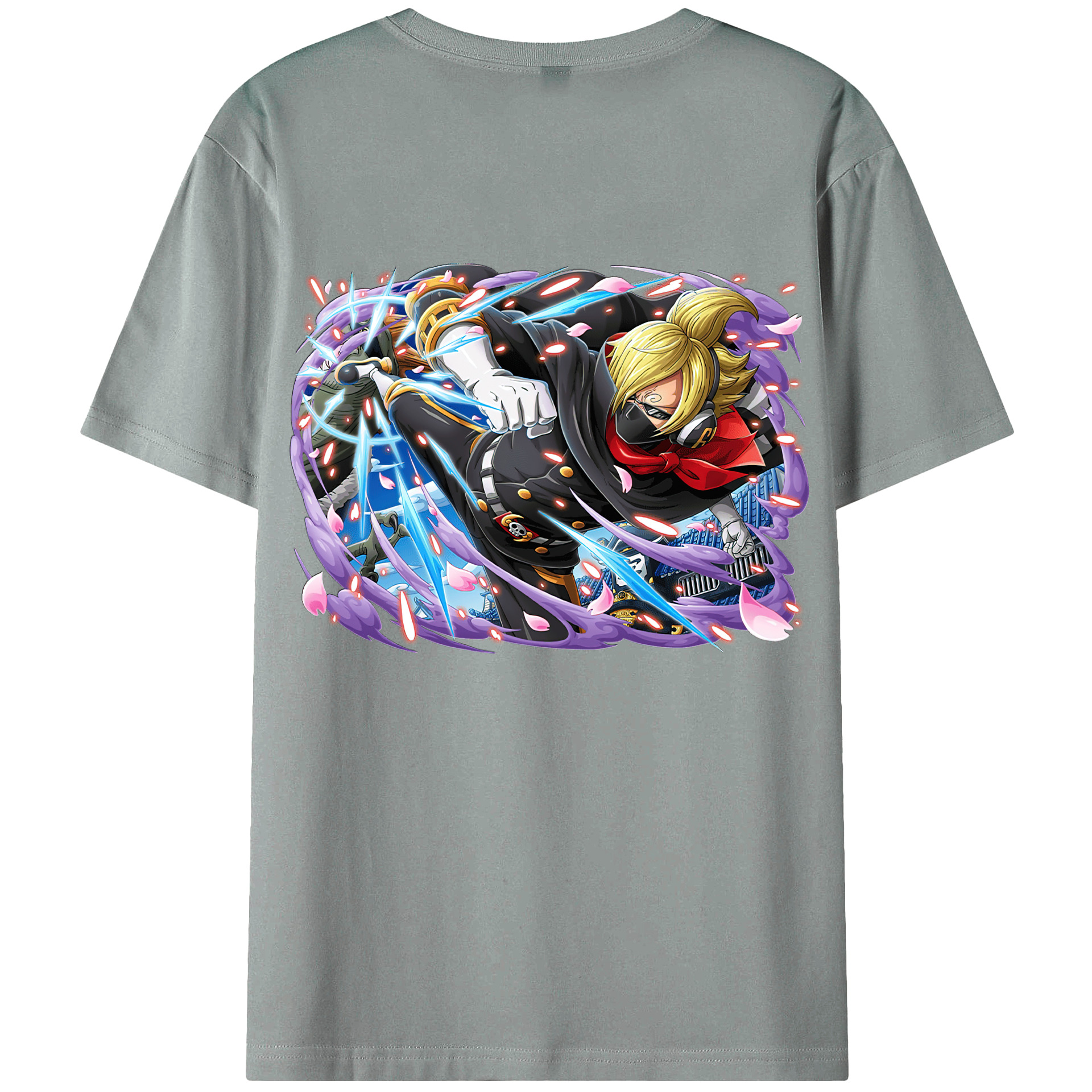 （画像用） ワンピース サンジ ONE PIECE Sanji 綿100％ メンズ半袖Tシャツ（バックプリント） 通気性